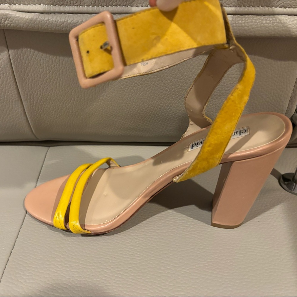 Charles David Yellow Ankle Strap Sandals - Size 7.5